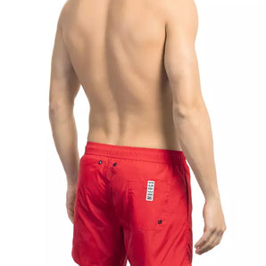 Bikkembergs Red Polyamide Men Swim Short