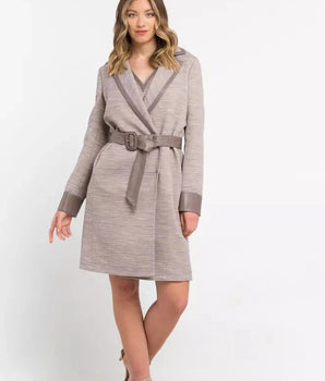 Trussardi Beige Cotton Women Coat Trussardi 