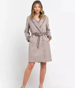 Trussardi Beige Cotton Women Coat Trussardi 