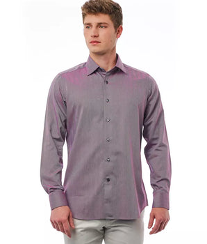 Men's Bagutta Burgundy Cotton Shirt