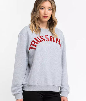 Trussardi Gray Cotton Women Sweatshirt