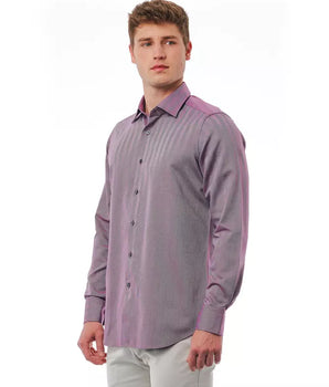 Men's Bagutta Burgundy Cotton Shirt