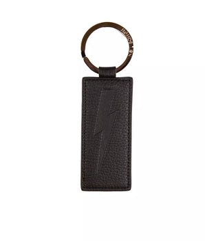 Neil Barrett Black Leather Men Keychain