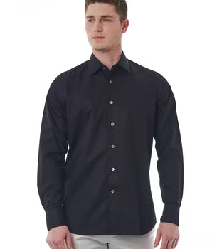 Bagutta Black Cotton Men Shirt