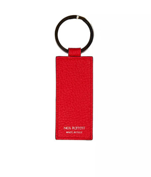 Neil Barrett Red Leather Men Keychain