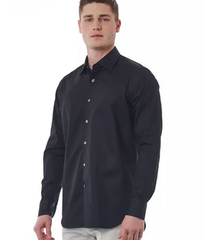 Bagutta Black Cotton Men Shirt