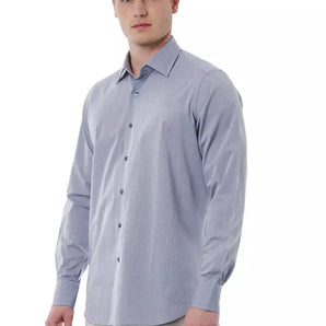 Bagutta Elegant Gray Italian Collar Cotton Shirt