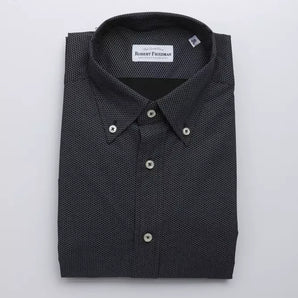 Robert Friedman Black Cotton Men Shirt