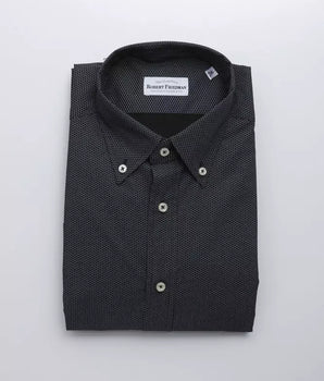 Robert Friedman Black Cotton Men Shirt