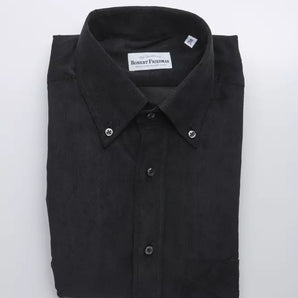 Robert Friedman Black Cotton Men Shirt