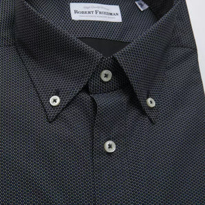 Robert Friedman Black Cotton Men Shirt