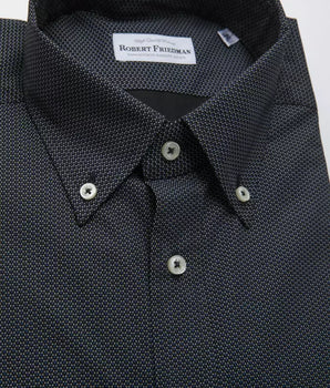 Robert Friedman Black Cotton Men Shirt