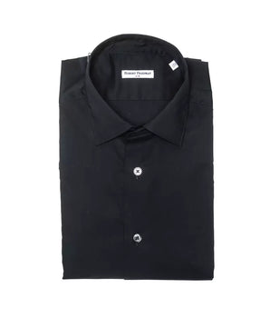 Robert Friedman Black Cotton Men Shirt