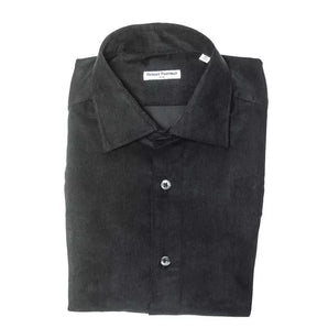 Robert Friedman Elegante camisa negra de algodón con cuello ajustado