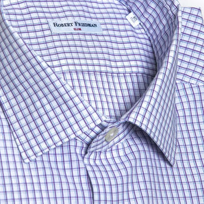 Robert Friedman Burgundy Cotton Men Shirt