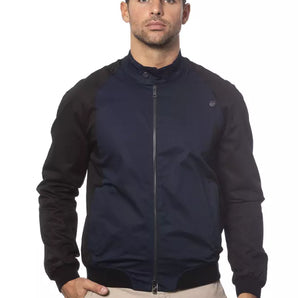 Verri Blue Cotton Men's Bomber Jacket Verri 