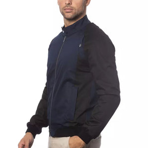 Verri Blue Cotton Men Bomber Jacket