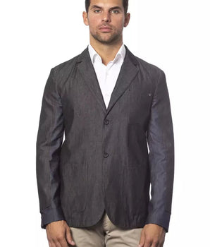 Verri Gray Cotton Men Blazer Verri 