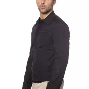 Verri Black Cotton Men Bomber Jacket Verri 