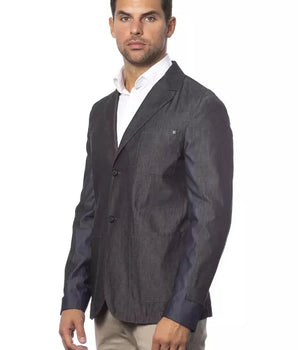 Verri Gray Cotton Men Blazer Verri 