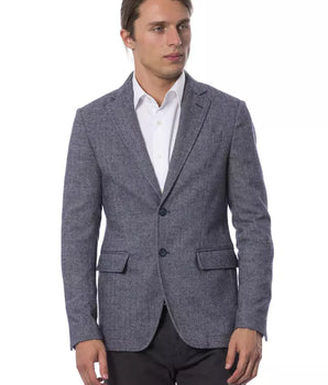 Blazer azul elegante de un solo pecho de Verri