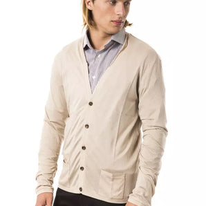 BYBLOS Beige Viscose Men Cardigan