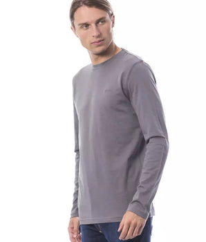 Verri Gray Cotton Men T-Shirt Verri 