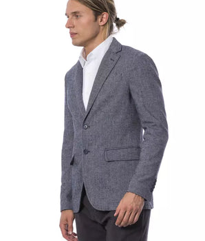 Blazer azul elegante de un solo pecho de Verri