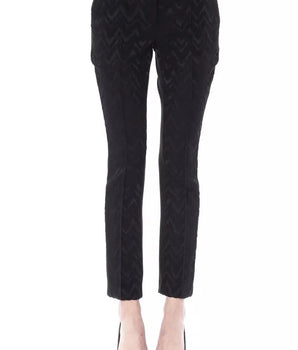 BYBLOS Black Marabou Women Pants BYBLOS 