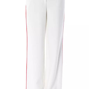 BYBLOS Elegantes pantalones blancos con detalles de rayas