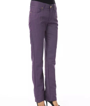 BYBLOS Purple Cotton Women's Pants BYBLOS 
