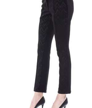 BYBLOS Black Marabou Women Pants BYBLOS 