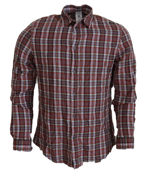 GF Ferre Multicolor Checkered Cotton Long Sleeves Casual Shirt