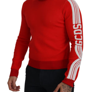 GCDS Elegant Red Pullover Sweater for Men