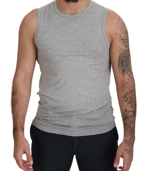 Ermanno Scervino Gray Sleeveless Men Pullover T-Shirt