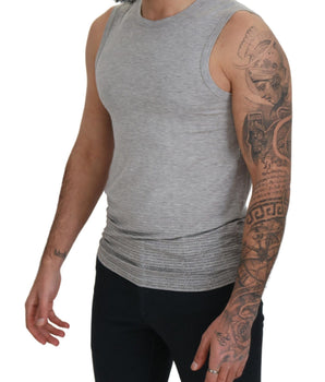 Ermanno Scervino Gray Sleeveless Men Pullover T-Shirt