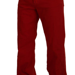 Dolce & Gabbana Chic Red Cotton Denim Pants