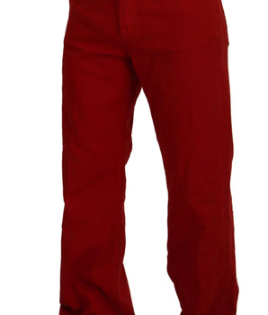 Dolce &amp; Gabbana Chic Red Cotton Denim Pants