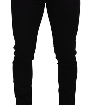 Dolce & Gabbana Black Cotton DG Crown Men Denim Jeans