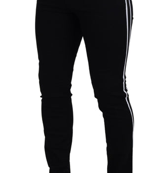 Dolce & Gabbana Black Cotton DG Crown Men Denim Jeans