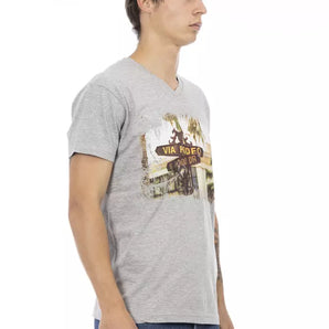 Trussardi Action Gray Cotton Men T-Shirt