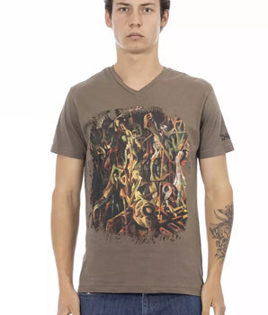 Trussardi Action Brown Cotton Men T-Shirt