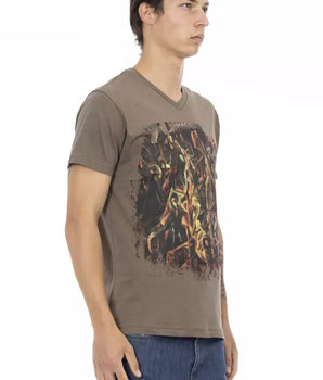 Trussardi Action Brown Cotton Men T-Shirt