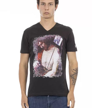 Trussardi Action Black Cotton Men T-Shirt