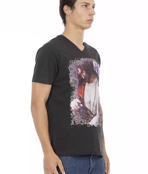 Trussardi Action Black Cotton Men T-Shirt