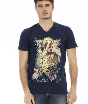 Trussardi Action Blue Cotton Men T-Shirt