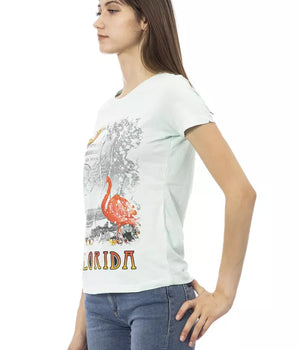 Camiseta Trussardi Action de algodón azul claro para mujer