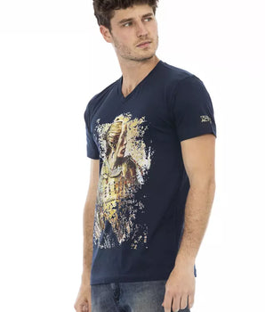 Trussardi Action Blue Cotton Men T-Shirt