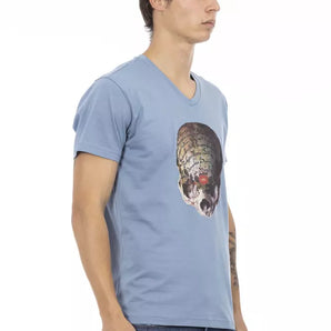 Trussardi Action Light Blue Cotton Men T-Shirt