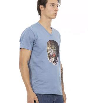 Trussardi Action Camiseta Hombre Algodón Azul Claro
